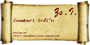 Zsemberi Irén névjegykártya
